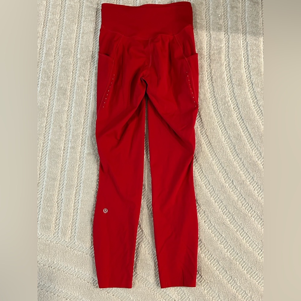 Lululemon Fast and Free High-Rise Tight 25” Pockets in Dark Red - Size 4 - Picture 7 of 13